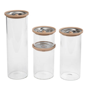 Luvele Tall Glass Vacuum Container set of Four - Glass Food Storage Containers